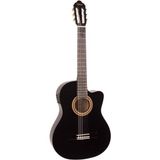 Valencia VC104TCEBK Elektro Klasik Gitar Cutaway (Siyah) | Kesik Kasa - Ekolayzırlı - Sap Çelikli