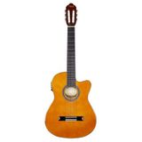 Valencia VC104THNCE Elektro Klasik Gitar - İnce Kasa Naturel (Profesyonel/Sahne) | Thin Body Tasarımı, Dahili EQ ve Prea