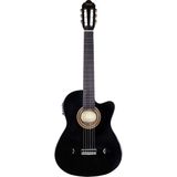 Valencia VC104THNCE Siyah Ince Kasa Elektro Klasik Gitar