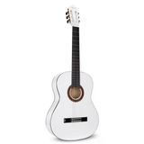 Valencia VC104TWT 4/4 Klasik Gitar - Beyaz (Başlangıç Seviyesi) | Tam Boy Gövde, Sap Ayar Çeliği, Şık Parlak Beyaz Kaplama ve Yeni Başlayanlar Için Dengeli Tuşe