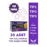 Valency Collagen Plus Saşe Tip 1 Tip 2 Tip 3 (glisin L-prolin L-lizin-c Vitamini ) - 30 Lu