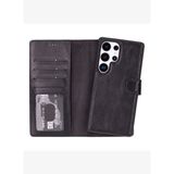 VALENO Noir Black Deri Samsung Galaxy S25 Ultra(6.9”) Manyetik Ayrılabilir Cüzdanlı Telefon Kılıfı