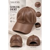 Valens Kahverengi Gerçek Deri Ayarlanabilir Erkek Şapka