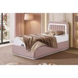 Valens Ledli Tek Kişilik Baza Başlık Maxi Yatak Seti, Pembe, 100X200