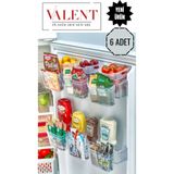 VALENT 6 Adet Buzdolabı Kapak İçi Asılabilir Düzenleyici, Mini Askılı Organizer