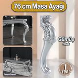 Valenta Masa Dresuar Ayağı 76 Cm Plastik Ayak Mutfak Yemek Masası Mobilya Ayakları Gümüş