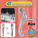 Valenta Plastik Sehpa Ayağı 47 Cm Gümüş Gri Renk 1 Adet Mobilya Zigon Çay Orta Sehpası Ayak Ayaklar