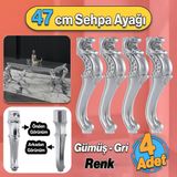 Valenta Plastik Sehpa Ayağı 47 Cm Gümüş Gri Renk 4 Adet Mobilya Zigon Çay Orta Sehpası Ayak Ayaklar