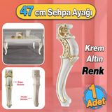 Valenta Plastik Sehpa Ayağı 47 Cm Krem Altın 1 Adet Mobilya Zigon Çay Orta Sehpası Ayak Ayakları