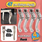 Valenta Plastik Sehpa Ayağı 47 Cm Krem Kahve 4 Adet Mobilya Zigon Çay Orta Sehpası Ayak Ayakları