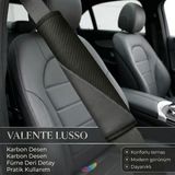 Valente Lusso Emniyet Kemer Pedi 2 Adet Cırtlı | Emniyet Kemer Kılıfı | Omuz ve Boyun Koruyucu - Sıyah - Füme