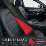Valente Lusso Emniyet Kemer Pedi 2 Adet Cırtlı | Emniyet Kemer Kılıfı | Omuz ve Boyun Koruyucu - Siyah - Kırmızı