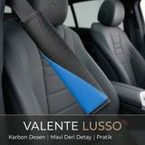 Valente Lusso Emniyet Kemer Pedi 2 Adet Cırtlı | Emniyet Kemer Kılıfı | Omuz ve Boyun Koruyucu - Siyah - Mavi