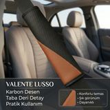 Valente Lusso Emniyet Kemer Pedi 2 Adet Cırtlı | Emniyet Kemer Kılıfı | Omuz ve Boyun Koruyucu - Siyah - Taba