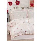 Valentine Love Nakışlı 6 Parça Nevresim Takımı Kırmızı