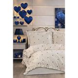 Valentine Love Nakışlı 6 Parça Nevresim Takımı Lacivert