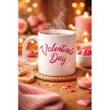 Valentine’s Day Porselen Kupa Model 3 – Aşk Temalı Özel Tasarım Kahve & Çay Kupası , Sevgililer Günü Hediyesi