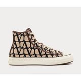 Valentino Garavani Bej / Siyah Yüksek Bilekli Erkek Sneaker
