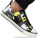Valentino Garavani Çok Renkli Kamuflaj Desenli Kanvas Erkek Sneakers - Gri