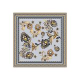 Valentino Orlandi Desenli Viscon Floş Eşarp, 90x90, TYC56088F35B195A03, Krem, kadın