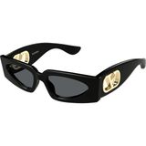 Valentino VG0001S 001 Black Grey Rectangle Vlogo Gunes Gozlugu - Siyah