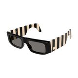 Valentino VG0005S 004 Black Ivory Striped Güneş Gözlüğü - Siyah