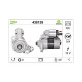 Valeo 12V Marş Motoru 9 Diş 0.9 Kw Audi-Seat-Skoda-Vw Ters