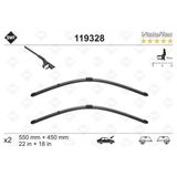 Valeo Gld-Spt- Ön Silecek Süpürge Takimi Astra H 04 - 55 45CM X2 Flatblade-Muz Tipi-Swf Mercedes Glk-Class X204 0 8-15 - Siyah