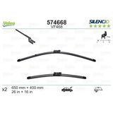 Valeo Mixdepo Silecek Silencio 65 40 X2 Flatblade-Muz Tipi VM468 Peugeot Partner 2 08 Berlingo 08