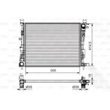 Valeo MOTOR SU RADYATORU CAPTUR 1 2012 CLIO 4 2012 DOKKER 2012 SYMBOL 3 2014 SANDERO 2 2012 0.9 TCE 1.2 TCE 1.5 DCI 1.6 506X414X18 214107326R 214100055R