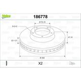 Valeo Mtxdpn Ön Fren Diski Hava Kanalli Honda Cr-V 2.0l B20 96-01 / Hr-V 1.6l D16W1 99-07 / Prelude 2.0l F20A4 92-96 2.2l H22A4 97-01 282 Çap x 5 Bijon - Takım Disk Idır - Renault