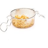 Valeon Kızartma–cips Sepeti, Fritöz Teli 22 cm Hareketli Çift Kulplu - Gümüş