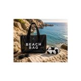 Valeria Bag Summer Time A Kalite Şeffaf Plaj Çantası + Değerli Eşya Çantası Siyah