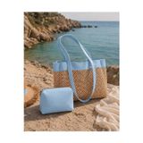 Valeria Bag Summer Time Plaj Çantası + Değerli Eşya Çantası Mavi