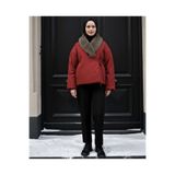Valeria Kürk Yaka Detay Şişme Mont TNS-4435 Bordo M