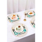 Valerine Life Amerikan Servis Altlığı 6’lı Yuvarlak 35x35cm Kişiye isme Aileye Firmaya Özel Tasarım