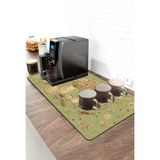 Valerine Life Barista Kahve Barı Matı 40X90CM Espresso Makinesi Çaycı Altlığı Adaçayı Çiçeği - Siyah - 1 Adet