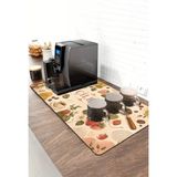 Valerine Life Barista Kahve Barı Matı 40X90CM Espresso Makinesi Çaycı Altlığı Çilekli Kahve - Siyah - 1 Adet