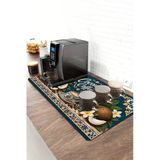 Valerine Life Barista Kahve Barı Matı 40X90cm Espresso Makinesi Çaycı Altlığı Coconut Blue