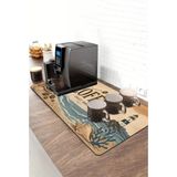 Valerine Life Barista Kahve Barı Matı 40X90CM Espresso Makinesi Çaycı Altlığı Fener Kahvesi - Siyah - 1 Adet