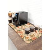 Valerine Life Barista Kahve Barı Matı 40X90CM Espresso Makinesi Çaycı Altlığı Flamingo Kahve Bahçesi - Siyah - 1 Adet