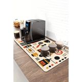 Valerine Life Barista Kahve Barı Matı 40X90CM Espresso Makinesi Çaycı Altlığı Kahve Atölyesi - Siyah - 1 Adet