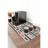 Valerine Life Barista Kahve Barı Matı 40X90CM Espresso Makinesi Çaycı Altlığı Kahve Çizgileri - Siyah - 1 Adet