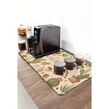 Valerine Life Barista Kahve Barı Matı 40X90CM Espresso Makinesi Çaycı Altlığı Kaktüs Kahve - Siyah - 1 Adet