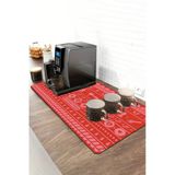 Valerine Life Barista Kahve Barı Matı 40X90cm Espresso Makinesi Çaycı Altlığı Kızıl Kahve Şeritleri