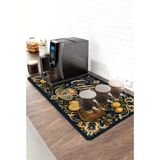 Valerine Life Barista Kahve Barı Matı 40X90CM Espresso Makinesi Çaycı Altlığı Limonlu Espresso - Siyah - 1 Adet