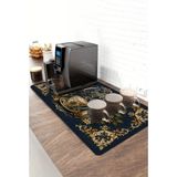 Valerine Life Barista Kahve Barı Matı 40X90CM Espresso Makinesi Çaycı Altlığı Majolika Coffee - Siyah - 1 Adet