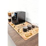 Valerine Life Barista Kahve Barı Matı 40X90cm Espresso Makinesi Çaycı Altlığı Papatyalı Dalmaçyalı