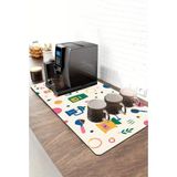 Valerine Life Barista Kahve Barı Matı 40X90CM Espresso Makinesi Çaycı Altlığı Renkli Nokta Espresso - Siyah - 1 Adet