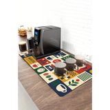 Valerine Life Barista Kahve Barı Matı 40X90CM Espresso Makinesi Çaycı Altlığı Retro Kahve Blokları - Siyah - 1 Adet
